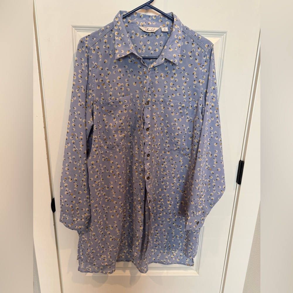 AFF Light Blue Floral women’s blouse